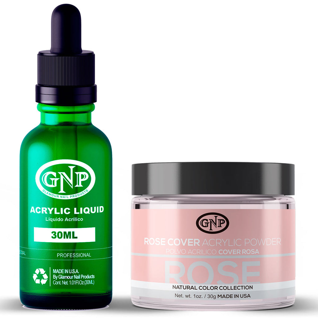 Cover GNP Rose 30Gr. + Líquido Acrílico GNP 30Ml en Beauty Supply