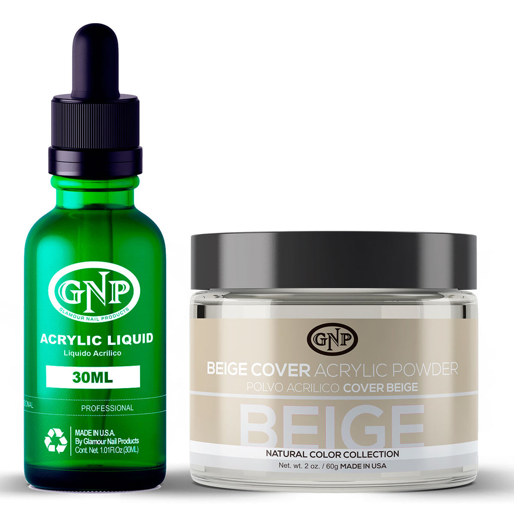 Cover GNP Beige 60Gr. + Líquido Acrílico GNP 30Ml en Beauty Supply