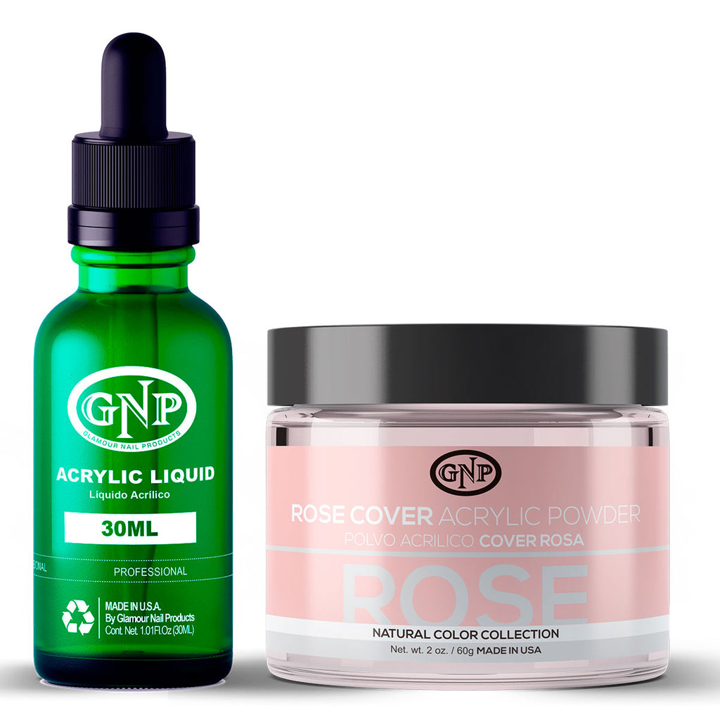 Cover GNP Rose 60Gr. + Líquido Acrílico GNP 30Ml en Beauty Supply