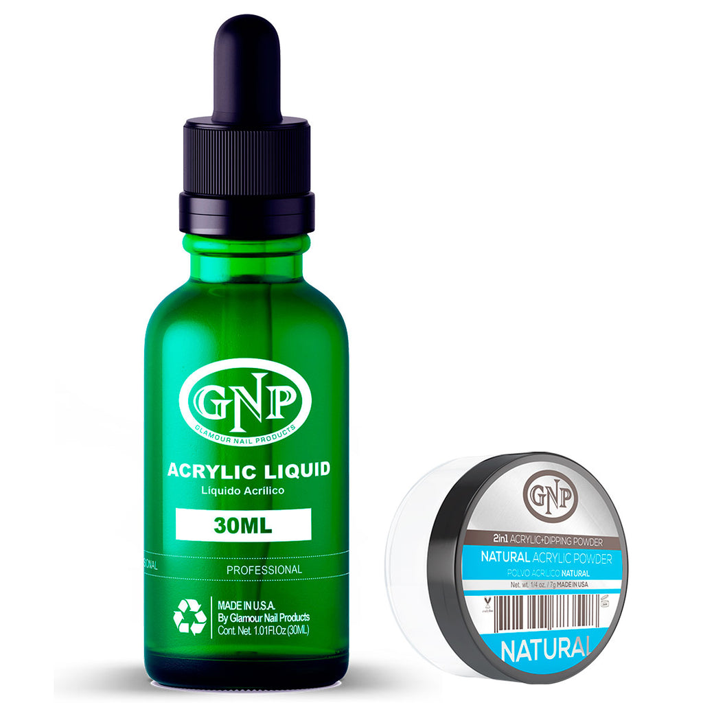 Polvo Acrílico GNP Natural 7Gr. + Líquido Acrílico GNP 30Ml en Beauty Supply