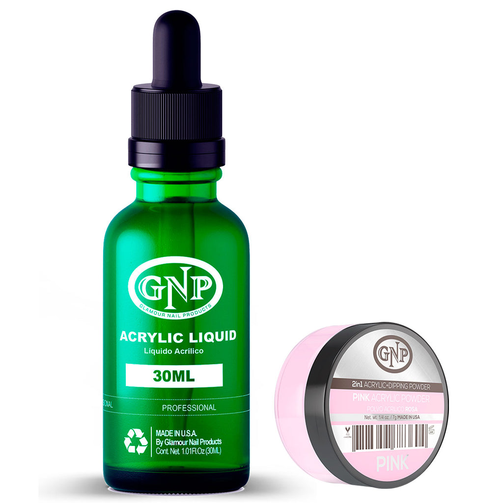 Polvo Acrílico GNP Pink 7Gr. + Líquido Acrílico GNP 30Ml en Beauty Supply