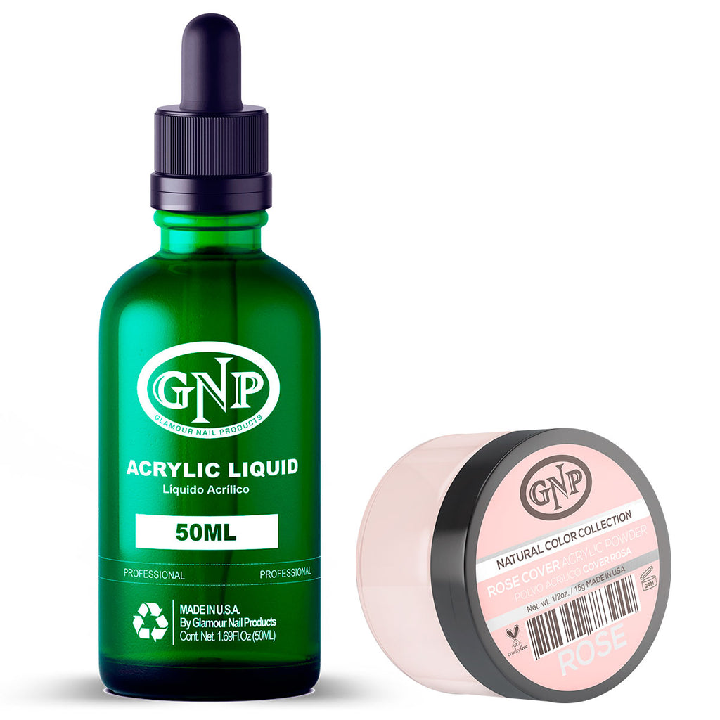 Cover GNP Rose 15Gr. + Líquido Acrílico GNP 50Ml en Beauty Supply