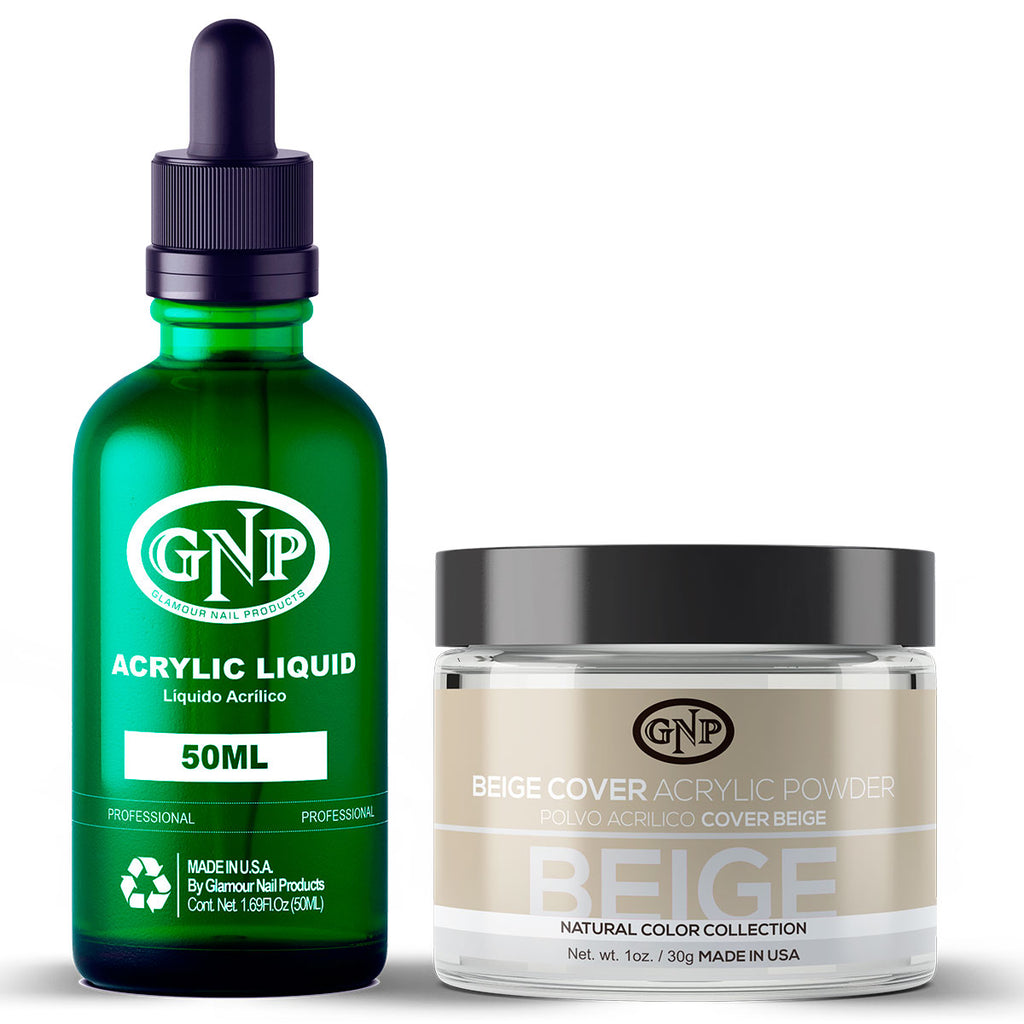 Cover GNP Beige 30Gr. + Líquido Acrílico GNP 50Ml en Beauty Supply