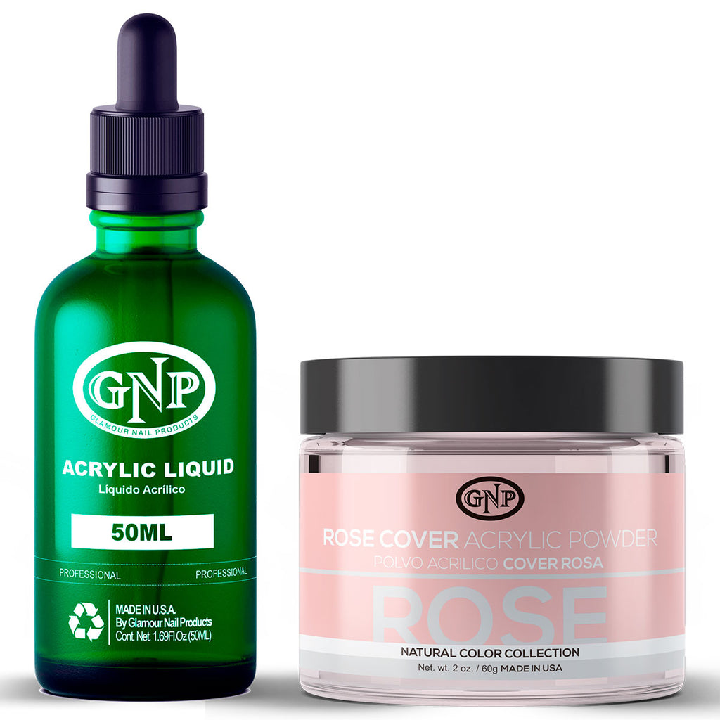 Cover GNP Rose 60Gr. + Líquido Acrílico GNP 50Ml en Beauty Supply