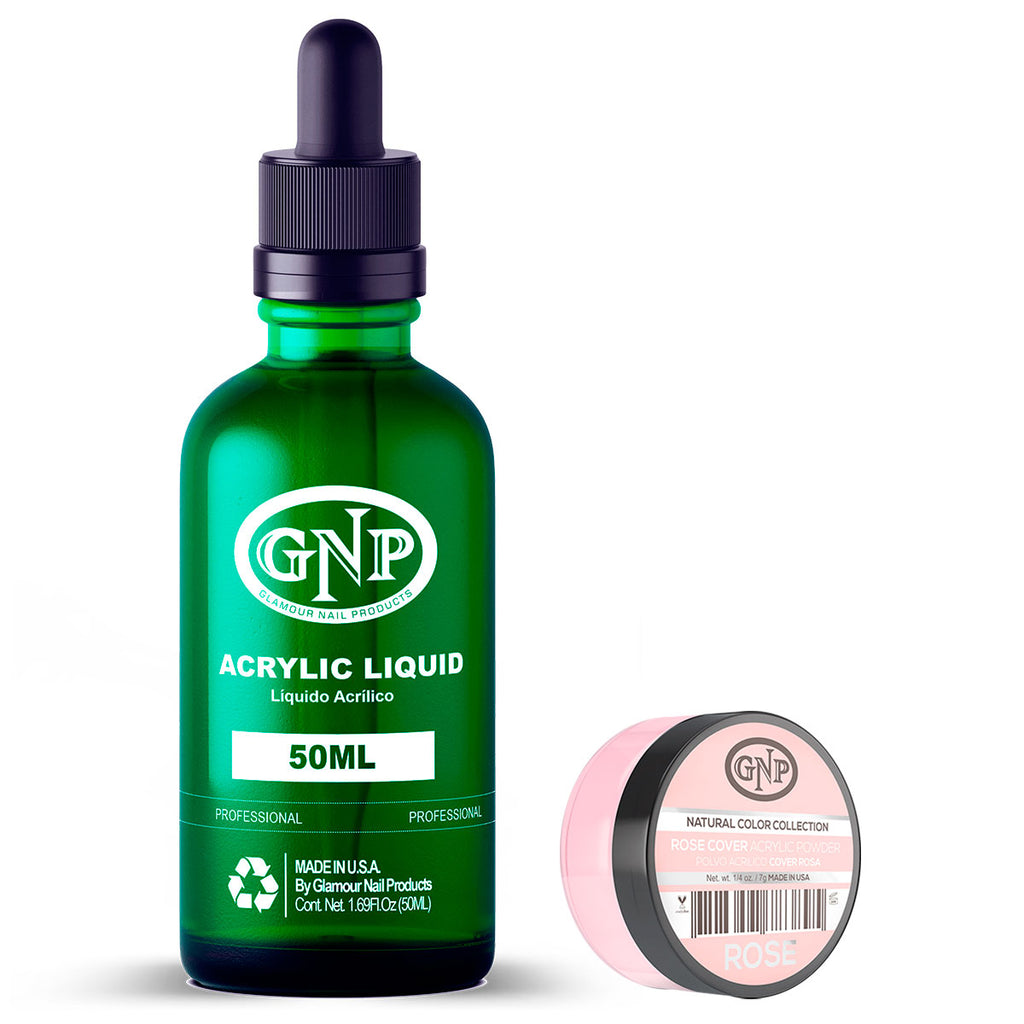 Cover GNP Rose 7Gr. + Líquido Acrílico GNP 50Ml en Beauty Supply