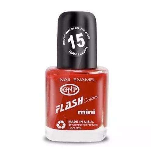 Esmalte FLASH Colors de GNP 9ML Nro.15 Rojo Intenso con Brillo en Beauty Supply