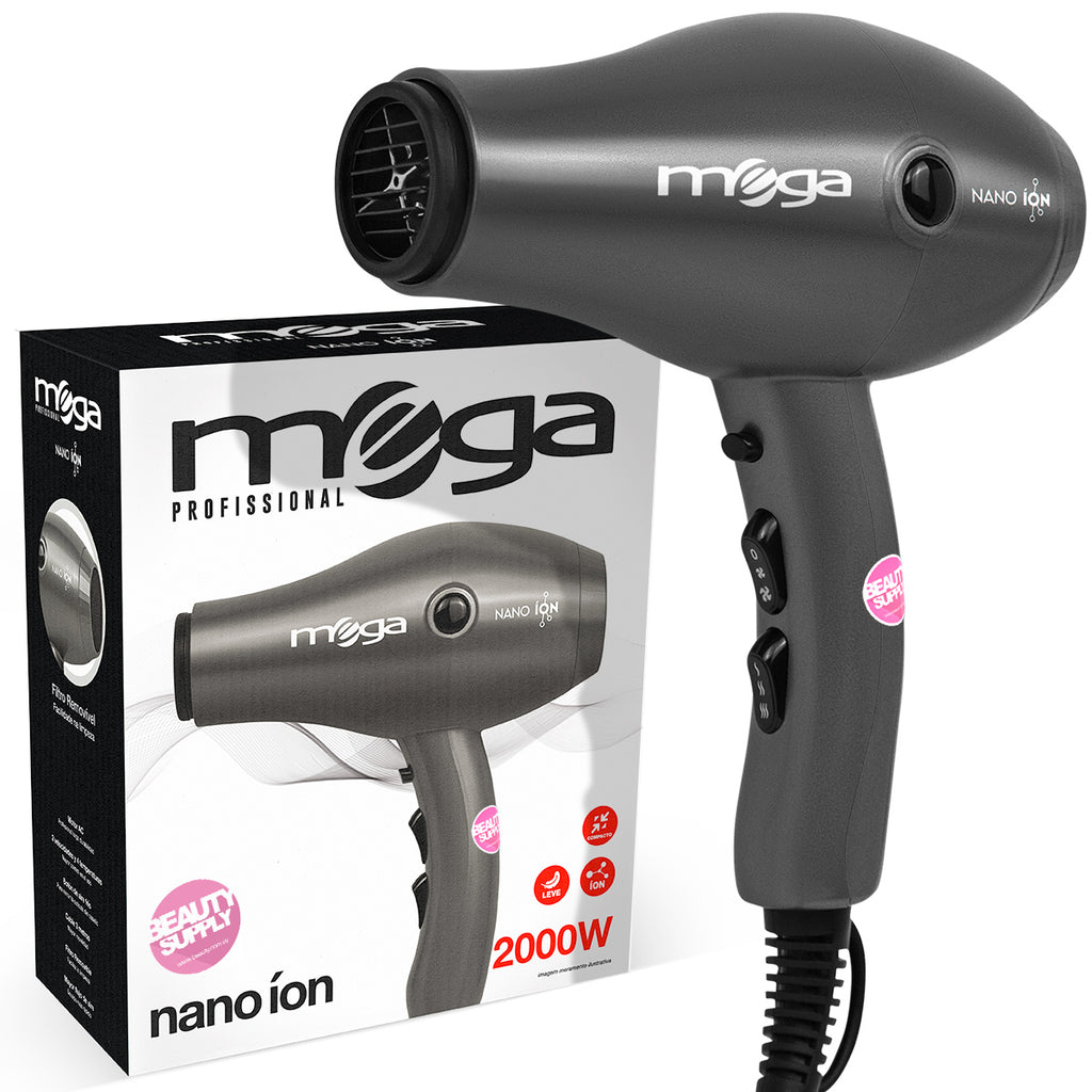 Secador Pelo Profesional Mega Nano Ion 2000w Compacto en Beauty Supply