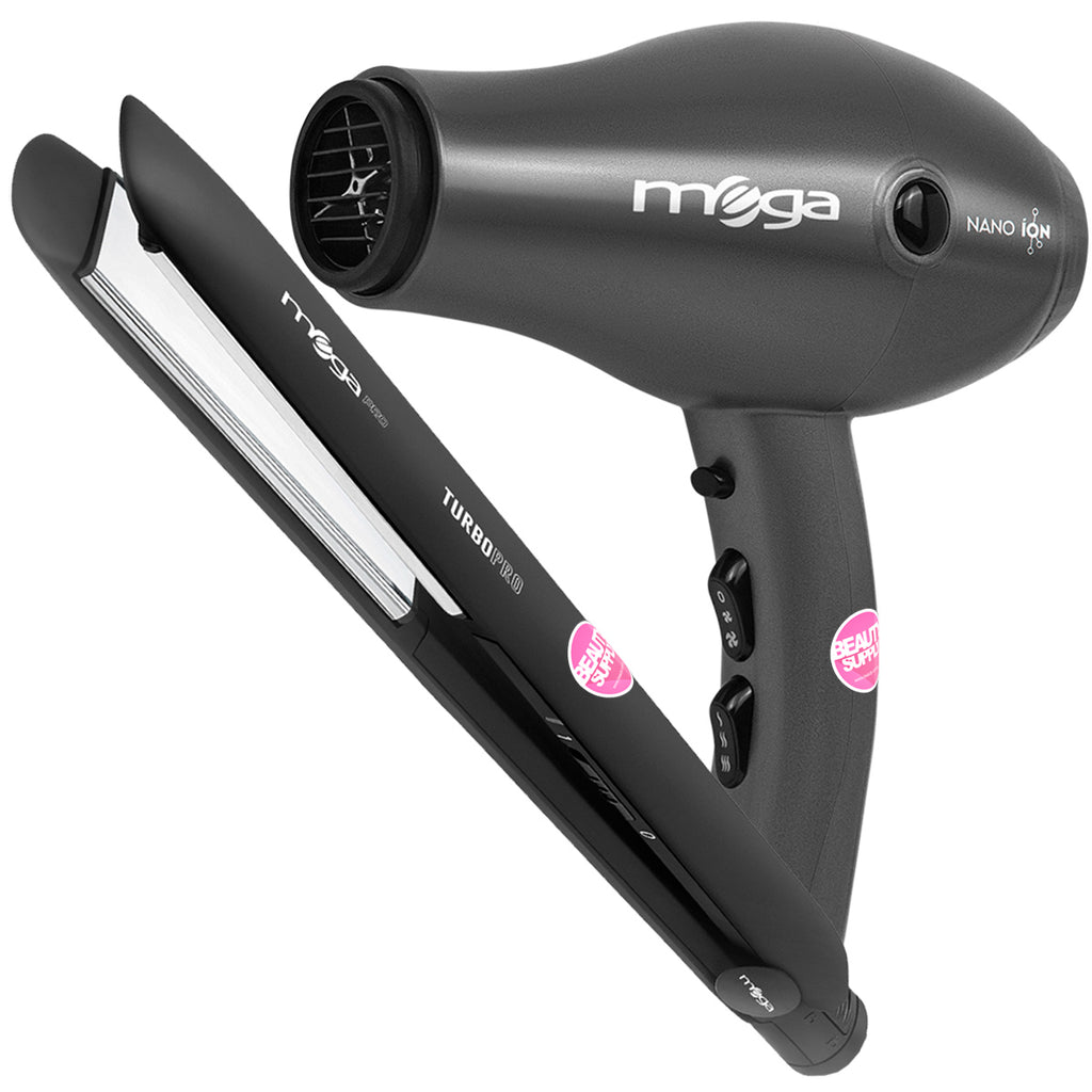 PACK DE SECADOR NANO ION Y PLANCHA DE PELO TURBO PRO en Beauty Supply